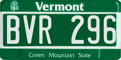VT license plate BVR296