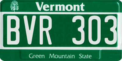 VT license plate BVR303