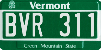 VT license plate BVR311