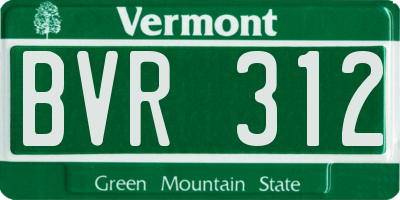 VT license plate BVR312