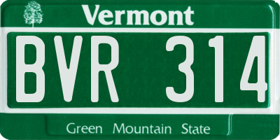 VT license plate BVR314
