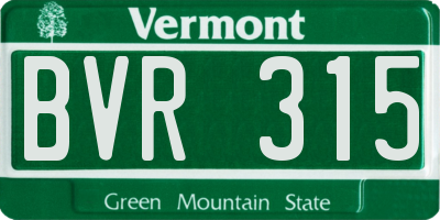 VT license plate BVR315