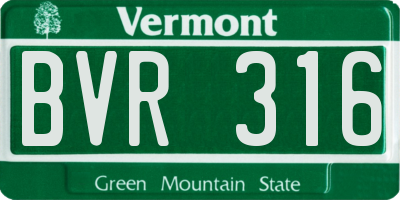 VT license plate BVR316