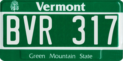 VT license plate BVR317