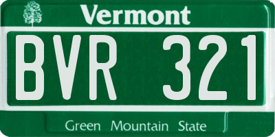 VT license plate BVR321