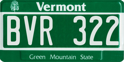 VT license plate BVR322
