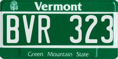 VT license plate BVR323