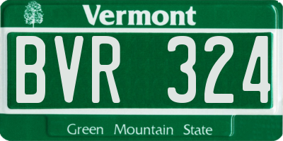 VT license plate BVR324