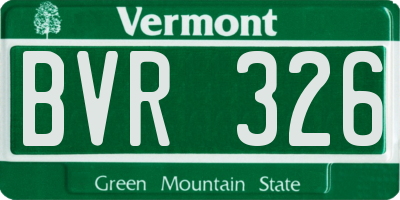 VT license plate BVR326