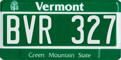 VT license plate BVR327