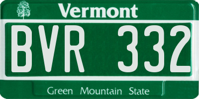 VT license plate BVR332