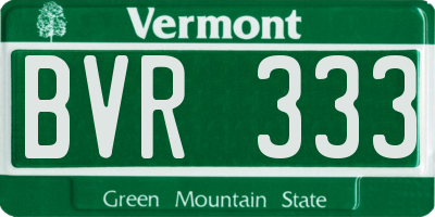 VT license plate BVR333