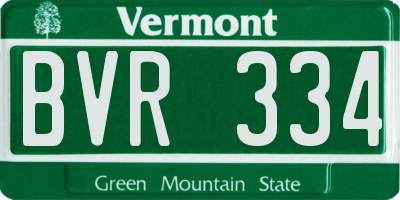 VT license plate BVR334