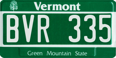 VT license plate BVR335