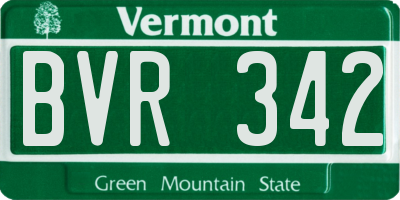 VT license plate BVR342