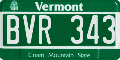 VT license plate BVR343