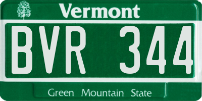 VT license plate BVR344