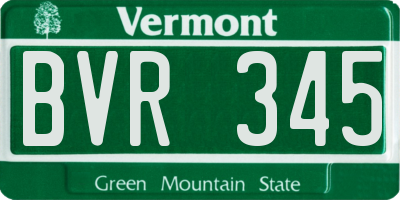 VT license plate BVR345