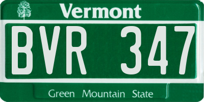 VT license plate BVR347