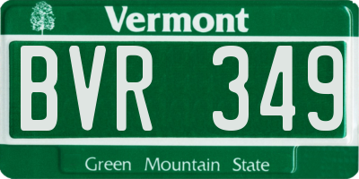VT license plate BVR349