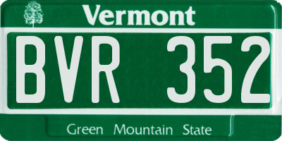 VT license plate BVR352