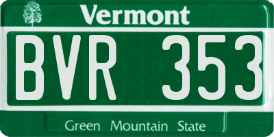 VT license plate BVR353