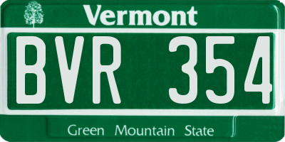 VT license plate BVR354