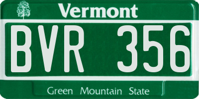 VT license plate BVR356