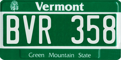 VT license plate BVR358