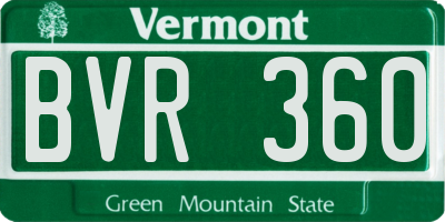 VT license plate BVR360