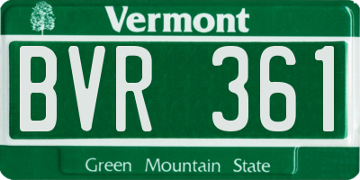 VT license plate BVR361