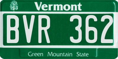 VT license plate BVR362