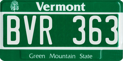VT license plate BVR363