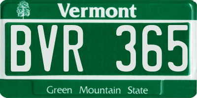 VT license plate BVR365