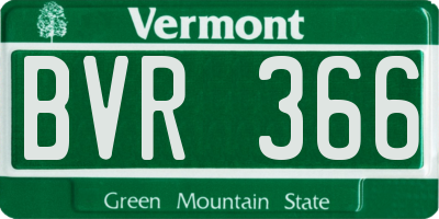 VT license plate BVR366