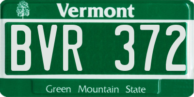VT license plate BVR372