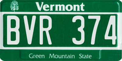 VT license plate BVR374