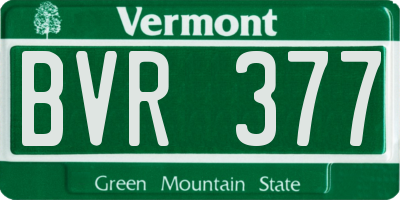 VT license plate BVR377