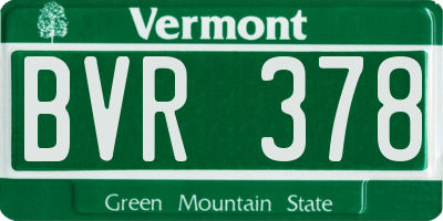 VT license plate BVR378