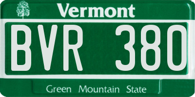 VT license plate BVR380