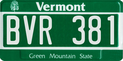 VT license plate BVR381