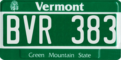 VT license plate BVR383