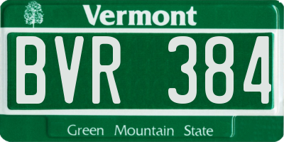 VT license plate BVR384