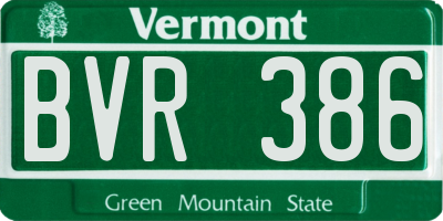 VT license plate BVR386