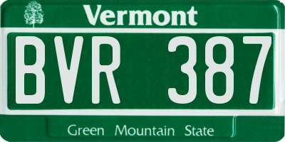 VT license plate BVR387