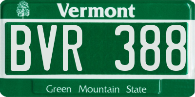 VT license plate BVR388