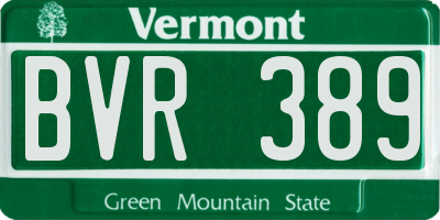VT license plate BVR389