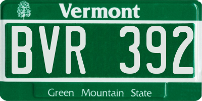 VT license plate BVR392
