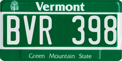 VT license plate BVR398