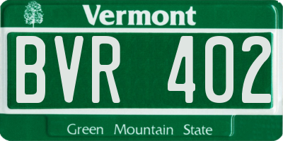 VT license plate BVR402
